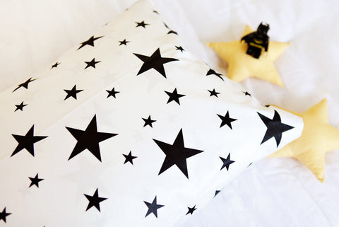 Stars Cotton Fabric, Black Stars Fabric - 5 Colors - 62" Wide - Fabric By the Yard 68155
