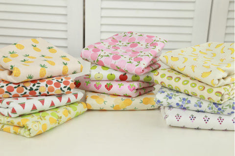 Lemons Cotton Fabric, Fruits Cotton Fabric, Yellow Lemon Fabric - Digital Printing - Fabric By the Yard 85788
