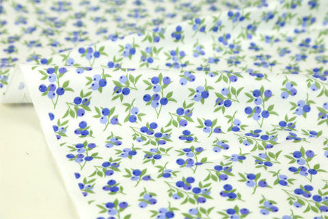 Blueberry Cotton Fabric, Fruits Cotton Fabric - Digital Printing - Fabric By the Yard /82125