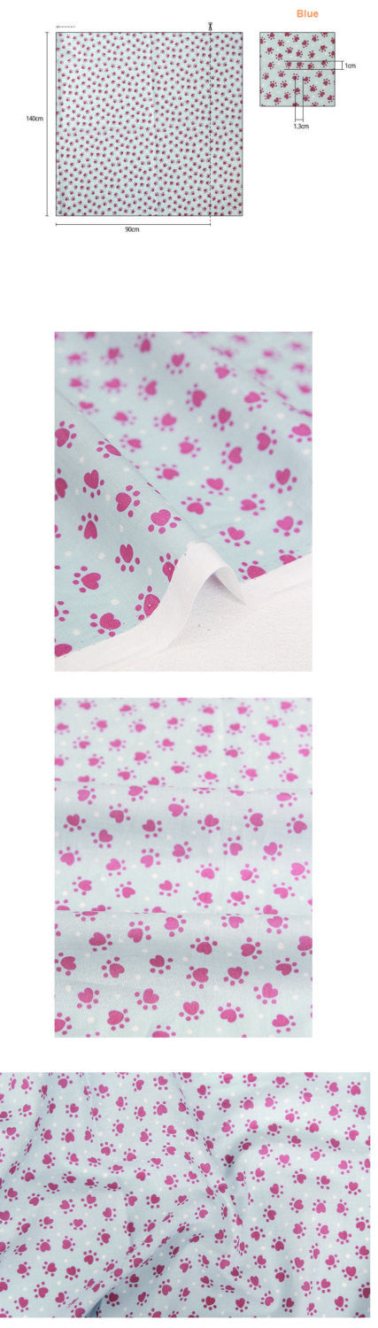 Heart Paws Semi-sheer Cotton Fabric - 4 Colors - Lightweight and Thin - 55" Wide - By the Yard 80728