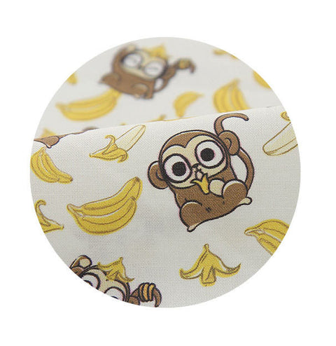 Monkeys and Bananas Cotton Fabric, Animal Cotton Fabric - Digital Printing - By the Yard 86279
