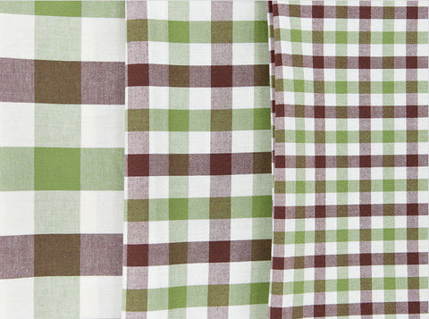 Olive and Brown Plaid Cotton Fabric - 3 Sizes - By the Yard 78477