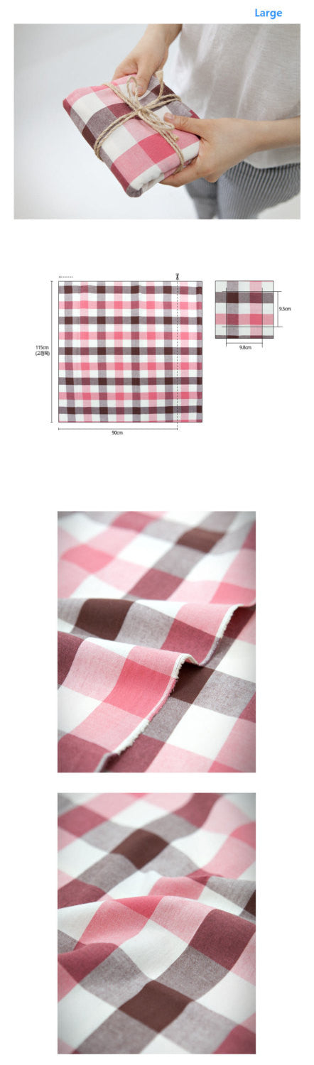 Pink Plaid Cotton Fabric - 3 Sizes - By the Yard 78461