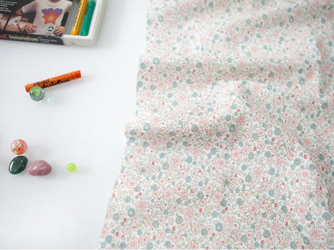Flowers Cotton Fabric, Floral Fabric, Spring Flower Fabric - Pink - By the Yard 84567-1
