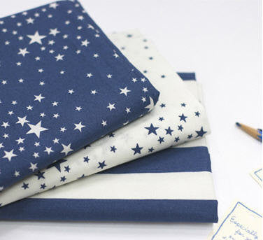 Stars Cotton Fabric - Blue Stars, White Stars or Blue Stripes - By the Yard 87281