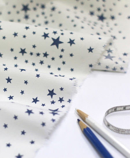 Stars Cotton Fabric - Blue Stars, White Stars or Blue Stripes - By the Yard 87281