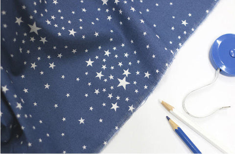 Stars Cotton Fabric - Blue Stars, White Stars or Blue Stripes - By the Yard 87281