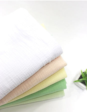 Wrinkled Cotton Gauze, Crinkle Gauze, Yoryu Gauze - White, Peach, Lemon, Apple Green or Melon  - 55" Wide - By the Yard 88010