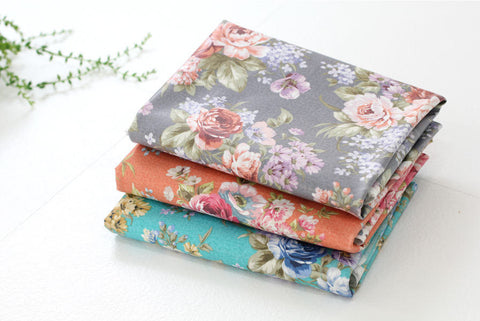 Laminated Cotton Fabric - Roses Laminated - Mint or Orange - By the Yard 87747