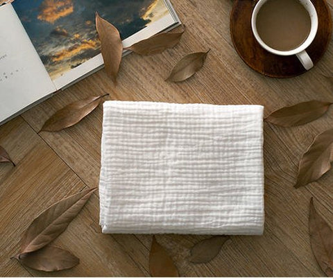 Wrinkled Cotton Gauze, Triple Layers, Crinkle Gauze, Yoryu Gauze - White - 57 Inches Wide - By the Yard 89630