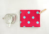 Waterproof Fabric 2.2 cm Sky Blue Dots on Red - By the Yard 89610 88210-1
