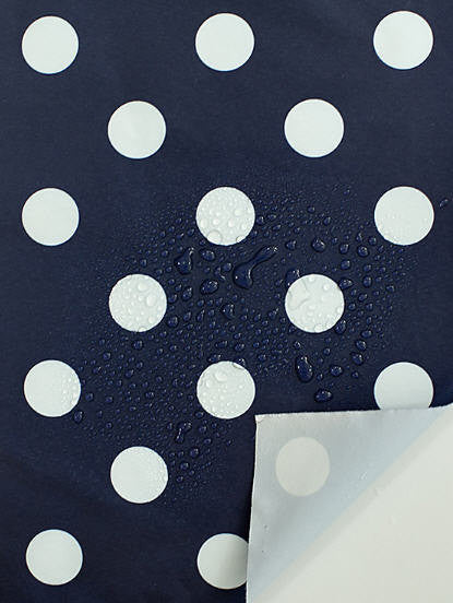 Waterproof Fabric 2.7 cm White Dots on Navy - By the Yard 89611
