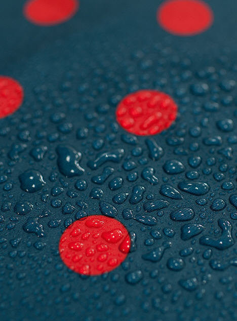 Waterproof Fabric 2.2 cm Red Dots on Navy - By the Yard 89613 392969-2
