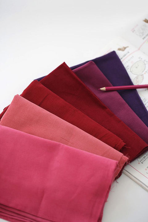 Pinwale Cotton Corduroy - Pink, Indi Pink, Red, Wine, Plum, Purple - Fine Wale Corduroy, Quality Korean Fabric By the Yard /80358